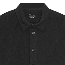 BIRKHOLM Muslin Skjorte Midnat Sort